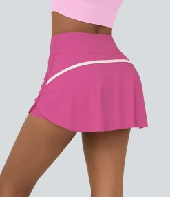 Mini Skirts|Active Skirts<HALARA SoftlyZero™ Airy High Waisted Contrast Trim 2-in-1 Pocket Curved Hem Mini Cool Touch Tennis Skirt-UPF50+
