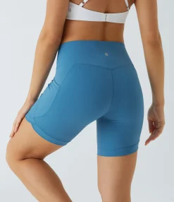 Crossover Shorts|Active Shorts<HALARA SoftlyZero™ Airy High Waisted Pocket Crossover Hem Cool Touch Yoga Biker Shorts 7''-UPF50+