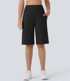 Active Shorts|Shorts<HALARA SoftlyZero™ Airy High Waisted Pocket Straight Leg Cool Touch Workout Bermuda Shorts-UPF50+