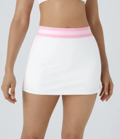 Active Skirts|Skirts<HALARA SoftlyZero™ Airy High Waisted 2-in-1 Bodycon Color Block Micro Mini Cool Touch Tennis Skirt-UPF50+
