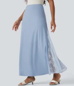 Skirts<HALARA SoftlyZero™ Airy High Waisted Contrast Lace Flowy Cool Touch Maxi Skirt
