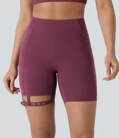 Active Shorts|Bikers<HALARA SoftlyZero™ Airy High Waisted Pocket Adjustable Buckle Cool Touch Dance Biker Shorts 7''