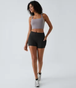 Active Shorts|Bikers<HALARA SoftlyZero™ Airy High Waisted Pocket Plain Cool Touch Yoga Shorts 3.5"-UPF50+