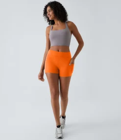 Active Shorts|Bikers<HALARA SoftlyZero™ Airy High Waisted Pocket Plain Cool Touch Yoga Shorts 3.5"-UPF50+