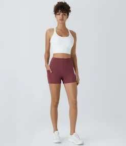 Active Shorts|Bikers<HALARA SoftlyZero™ Airy High Waisted Pocket Plain Cool Touch Yoga Shorts 3.5"-UPF50+