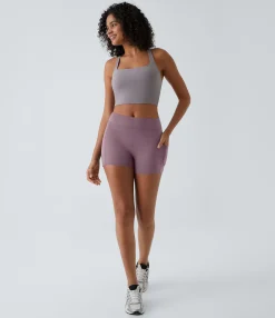 Active Shorts|Bikers<HALARA SoftlyZero™ Airy High Waisted Pocket Plain Cool Touch Yoga Shorts 3.5"-UPF50+