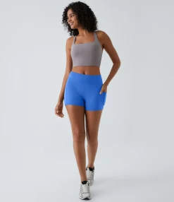 Active Shorts|Bikers<HALARA SoftlyZero™ Airy High Waisted Pocket Plain Cool Touch Yoga Shorts 3.5"-UPF50+