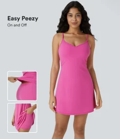 Dresses|Mini Dresses<HALARA SoftlyZero™ Airy 2-in-1 Pocket Flare Mini Slip Cool Touch Active Dress-Easy Peezy Edition