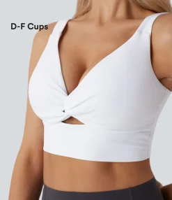 Yoga Tops|Sports Bras<HALARA SoftlyZero™ Airy Low Support Cut Out Cool Touch Yoga Sports Bra-D/DD/DDD/F Cups-UPF50+