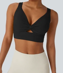 Yoga Tops|Sports Bras<HALARA SoftlyZero™ Airy Low Support Cut Out Cool Touch Yoga Sports Bra-D/DD/DDD/F Cups-UPF50+