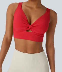 Yoga Tops|Sports Bras<HALARA SoftlyZero™ Airy Low Support Cut Out Cool Touch Yoga Sports Bra-D/DD/DDD/F Cups-UPF50+
