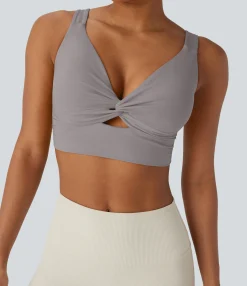 Yoga Tops|Sports Bras<HALARA SoftlyZero™ Airy Low Support Cut Out Cool Touch Yoga Sports Bra-D/DD/DDD/F Cups-UPF50+