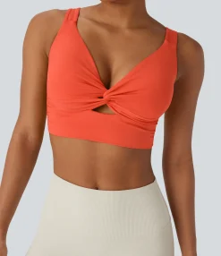 Yoga Tops|Sports Bras<HALARA SoftlyZero™ Airy Low Support Cut Out Cool Touch Yoga Sports Bra-D/DD/DDD/F Cups-UPF50+