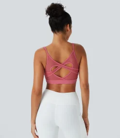 Yoga Tops|Sports Bras<HALARA SoftlyZero™ Airy Low Support Contrast Mesh Cool Touch Yoga Sports Bra-UPF50+