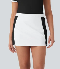 Mini Skirts|Casual Skirts<HALARA SoftlyZero™ Airy Mid Rise Color Block 2-in-1 Cool Touch Bodycon Mini Casual Skirt-UPF50+