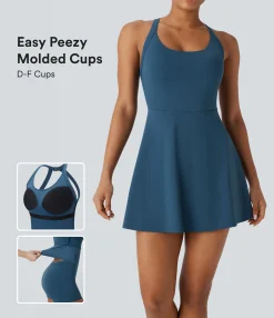 Mini Dresses|Active Dresses<HALARA SoftlyZero™ Airy Molded Cups Cool Touch Dance Active Dress-Easy Peezy Edition-D/DD/DDD/F Cups