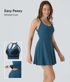 Mini Dresses|Active Dresses<HALARA SoftlyZero™ Airy Molded Cups Cool Touch Dance Active Dress-Easy Peezy Edition