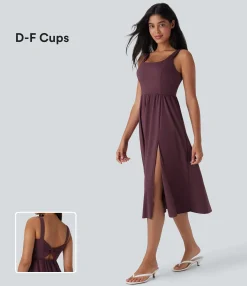 Maxi & Midi Dresses|Dresses<HALARA SoftlyZero™ Airy Padded Cool Touch Midi Casual Dress with Pockets-D/DD/DDD/F Cups