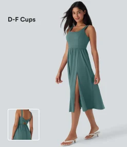 Maxi & Midi Dresses|Dresses<HALARA SoftlyZero™ Airy Padded Cool Touch Midi Casual Dress with Pockets-D/DD/DDD/F Cups