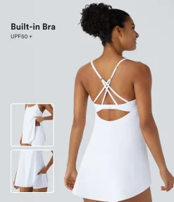 Mini Dresses|Active Dresses<HALARA SoftlyZero™ Airy 2-Piece Mini Cool Touch Yoga Active Slip Dress with Pockets-UPF50+
