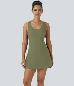 Active Dresses|Dresses<HALARA SoftlyZero™ Airy Racerback Cut Out 2-in-1 Pocket Cool Touch Mini Tennis Active Dress-UPF50+
