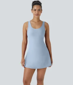 Active Dresses|Dresses<HALARA SoftlyZero™ Airy Racerback Cut Out 2-in-1 Pocket Cool Touch Mini Tennis Active Dress-UPF50+