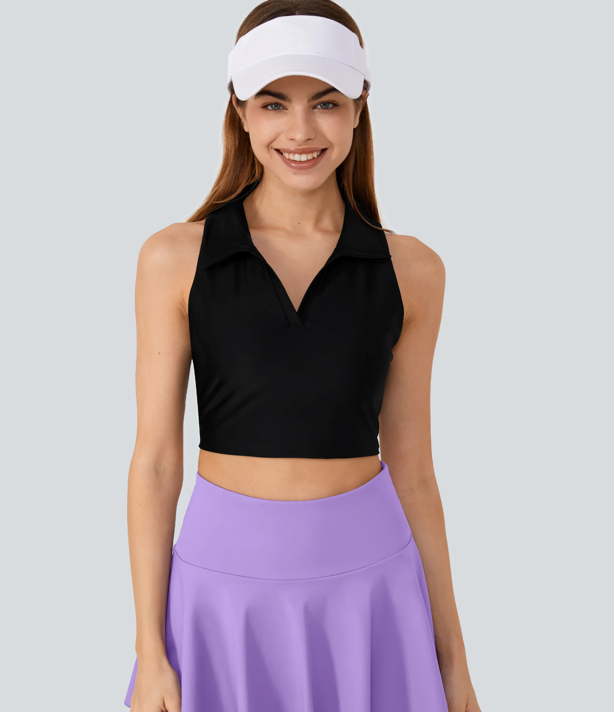 Tank Tops & Camis|Tank Tops<HALARA SoftlyZero™ Airy Racerback Cool Touch Cropped Tennis Tank Top-UPF50+