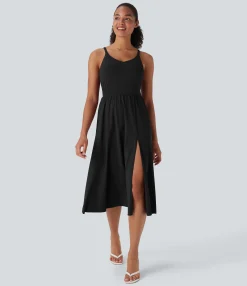 Maxi & Midi Dresses|Dresses<HALARA SoftlyZero™ Airy Racerback Cool Touch Casual Slip Dress with Pockets-D/DD/DDD/F Cups