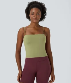 Casual Tops|Yoga Tops<HALARA SoftlyZero™ Airy Spaghetti Strap Cropped Cool Touch Yoga Tank Top-UPF50+