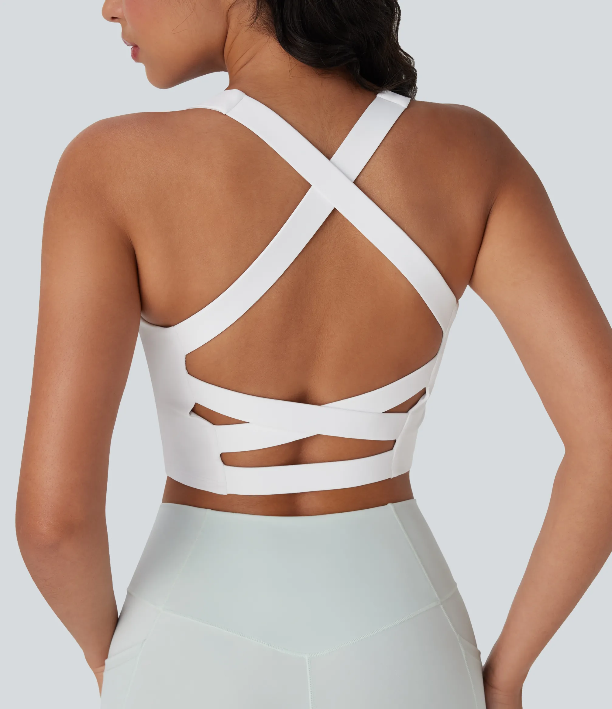 Tank Tops & Camis|Tank Tops<HALARA SoftlyZero™ Airy Square Neck Cropped Cool Touch Yoga Tank Top-UPF50+-D/DD/DDD/F Cups