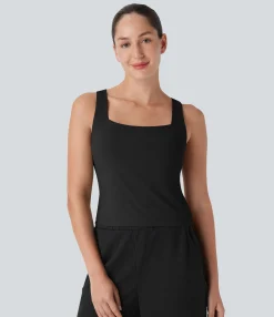Tank Tops & Camis|Yoga Tops<HALARA SoftlyZero™ Airy Square Neck Lift Up Cool Touch Yoga Tank Top-UPF50+