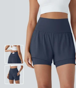 5'' Shorts|Active Shorts<HALARA SoftlyZero™ Airy Super High Waisted 2-in-1 Cool Touch Yoga Shorts 5'' with Pockets