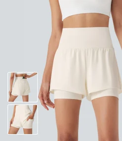 5'' Shorts|Active Shorts<HALARA SoftlyZero™ Airy Super High Waisted 2-in-1 Cool Touch Yoga Shorts 5'' with Pockets