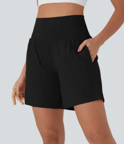 Active Shorts|Shorts<HALARA Softlyzero™ Airy Super High Waisted 2-in-1 Cool Touch Yoga Shorts 7" with Pockets