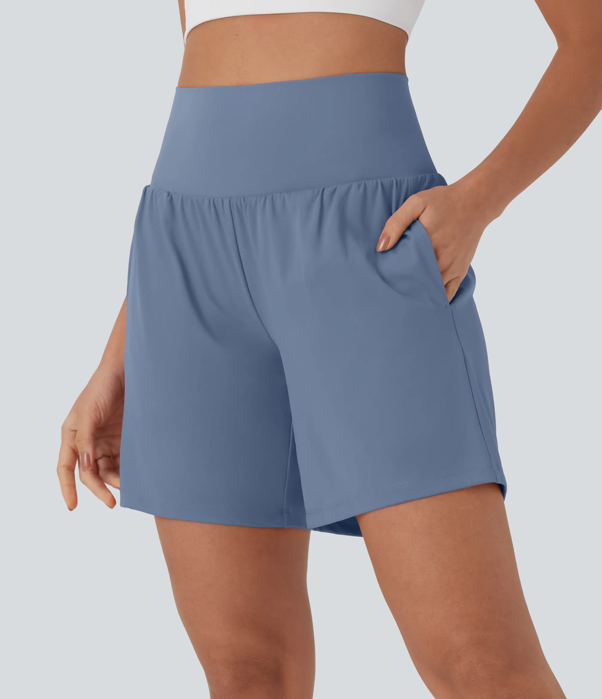 Active Shorts|Shorts<HALARA Softlyzero™ Airy Super High Waisted 2-in-1 Cool Touch Yoga Shorts 7" with Pockets