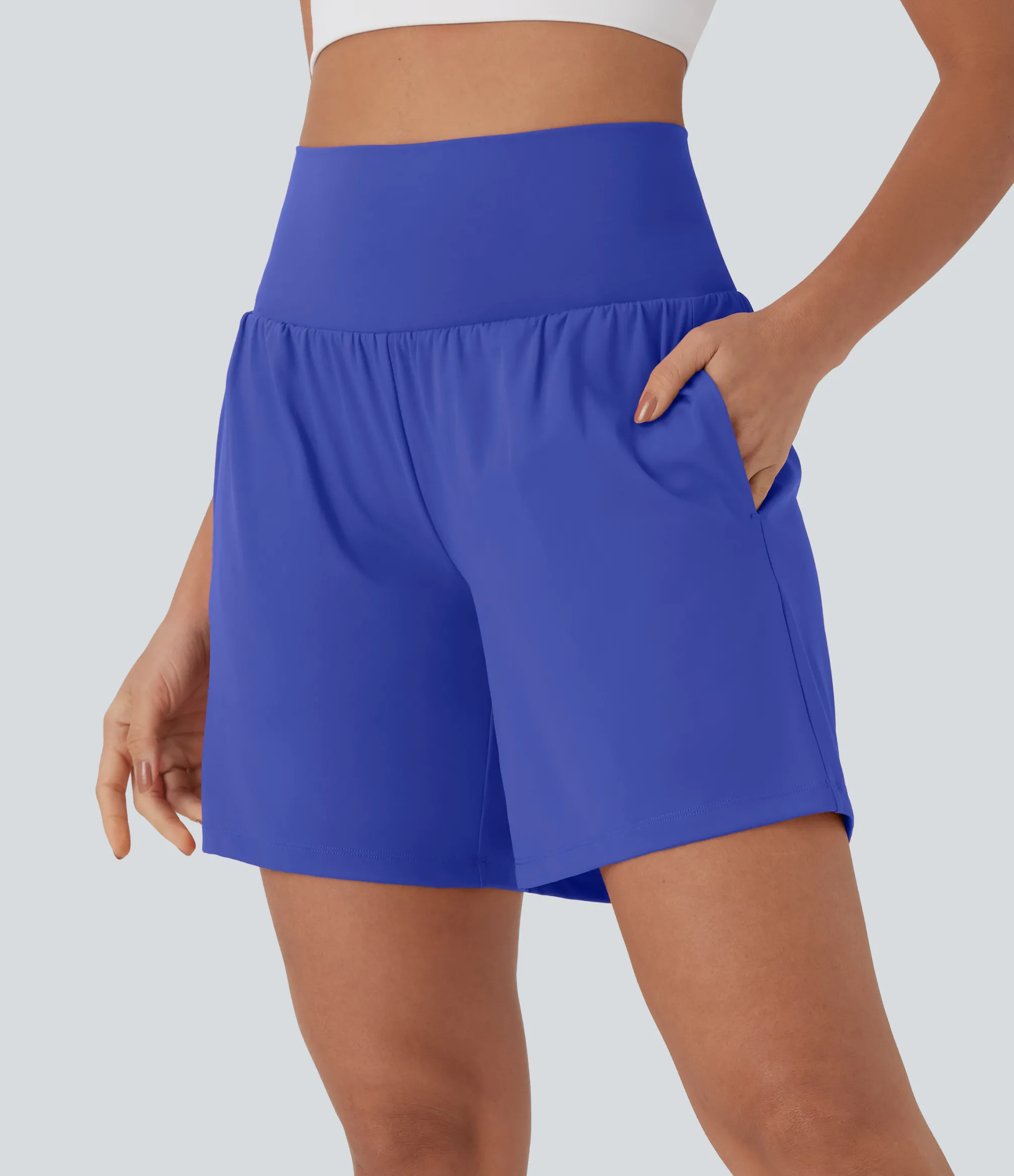Active Shorts|Shorts<HALARA Softlyzero™ Airy Super High Waisted 2-in-1 Cool Touch Yoga Shorts 7" with Pockets