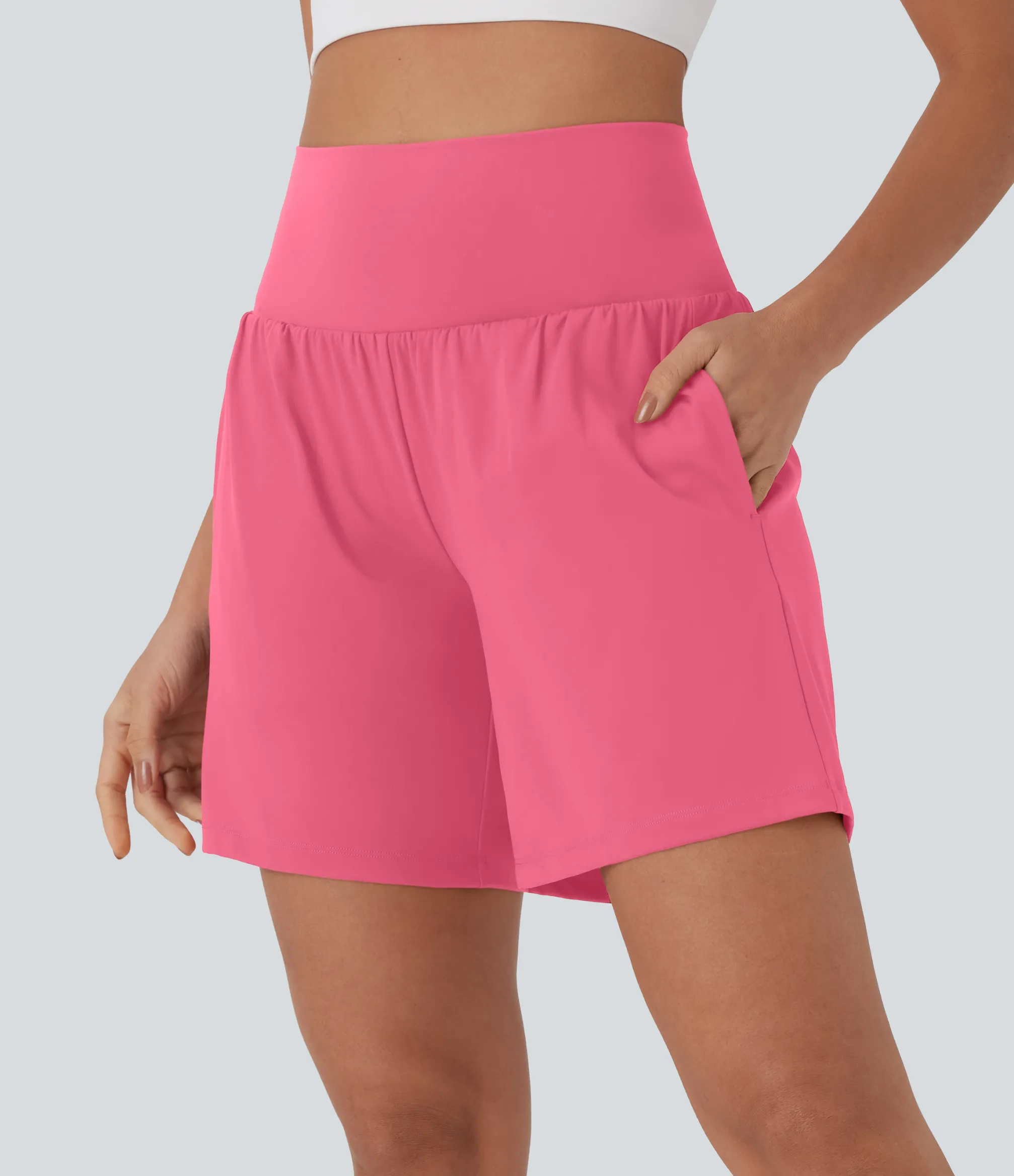 Active Shorts|Shorts<HALARA Softlyzero™ Airy Super High Waisted 2-in-1 Cool Touch Yoga Shorts 7" with Pockets