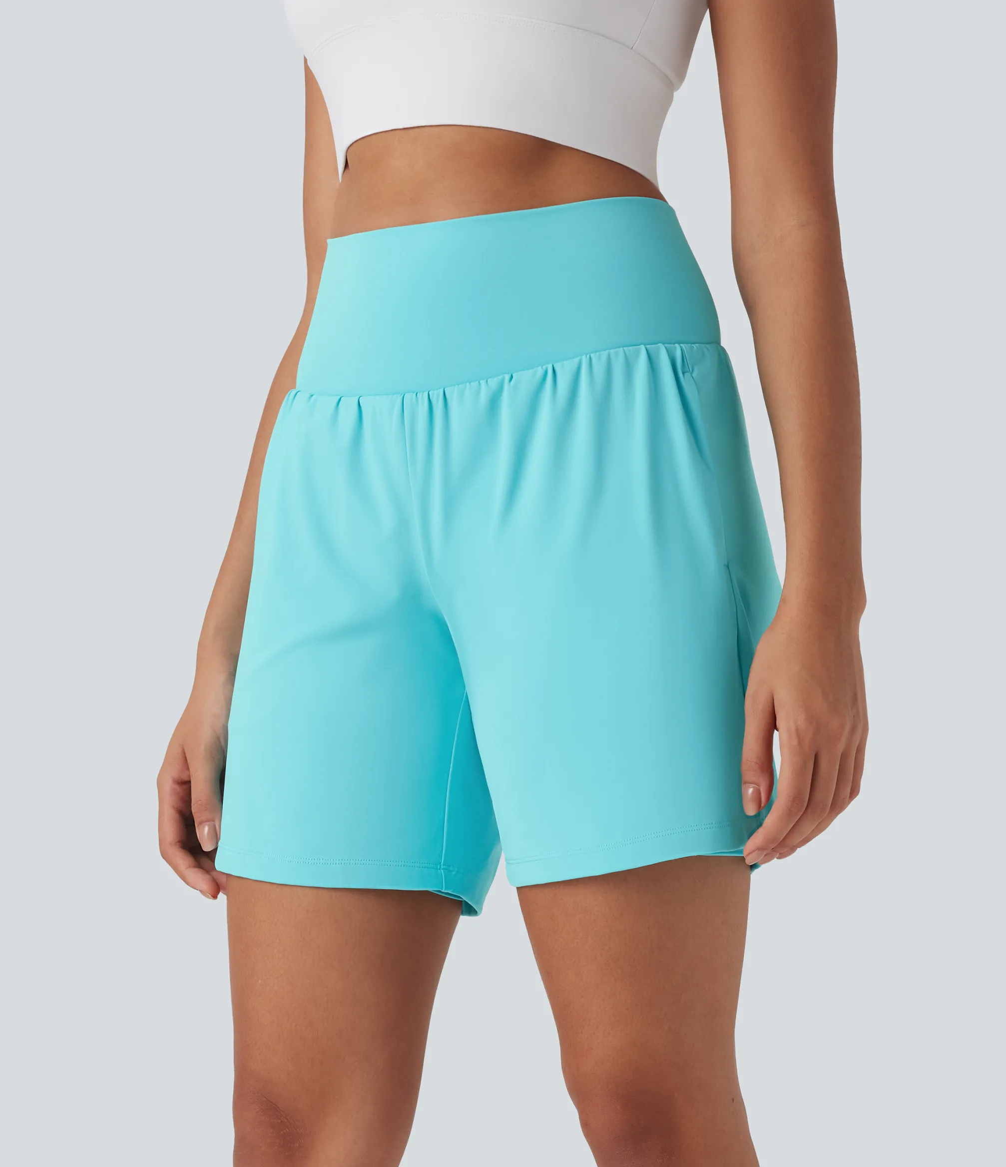 Active Shorts|Shorts<HALARA Softlyzero™ Airy Super High Waisted 2-in-1 Cool Touch Yoga Shorts 7" with Pockets