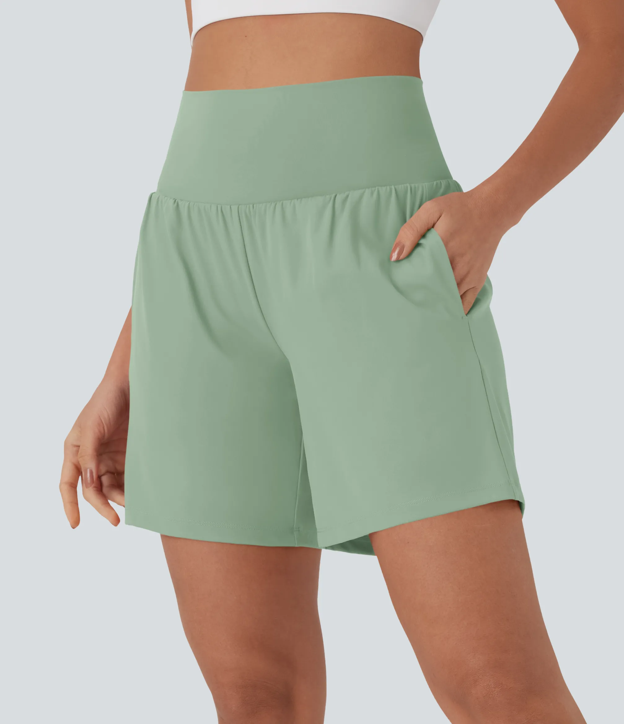 Active Shorts|Shorts<HALARA Softlyzero™ Airy Super High Waisted 2-in-1 Cool Touch Yoga Shorts 7" with Pockets