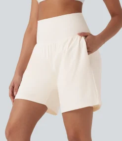 Active Shorts|Shorts<HALARA Softlyzero™ Airy Super High Waisted 2-in-1 Cool Touch Yoga Shorts 7" with Pockets