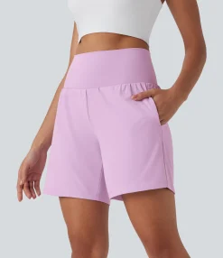 Active Shorts|Shorts<HALARA Softlyzero™ Airy Super High Waisted 2-in-1 Cool Touch Yoga Shorts 7" with Pockets