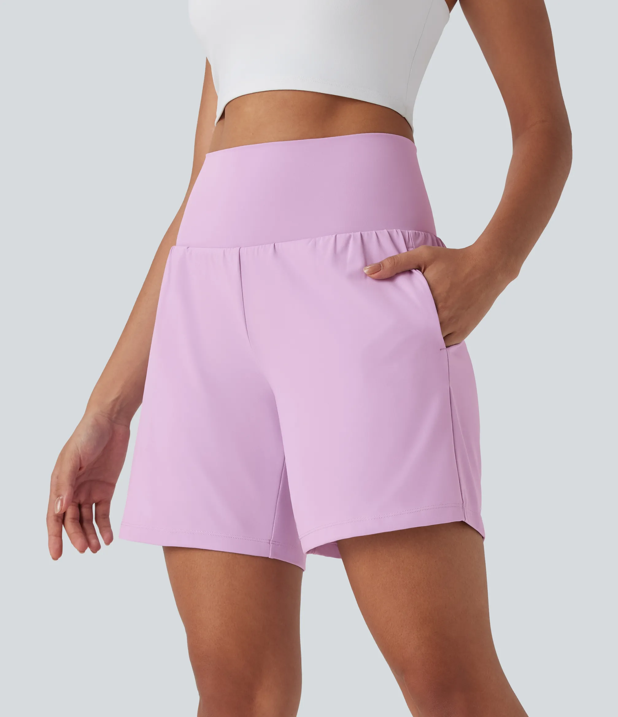 Active Shorts|Shorts<HALARA Softlyzero™ Airy Super High Waisted 2-in-1 Cool Touch Yoga Shorts 7" with Pockets