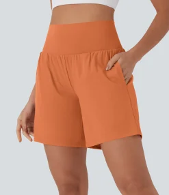 Active Shorts|Shorts<HALARA Softlyzero™ Airy Super High Waisted 2-in-1 Cool Touch Yoga Shorts 7" with Pockets
