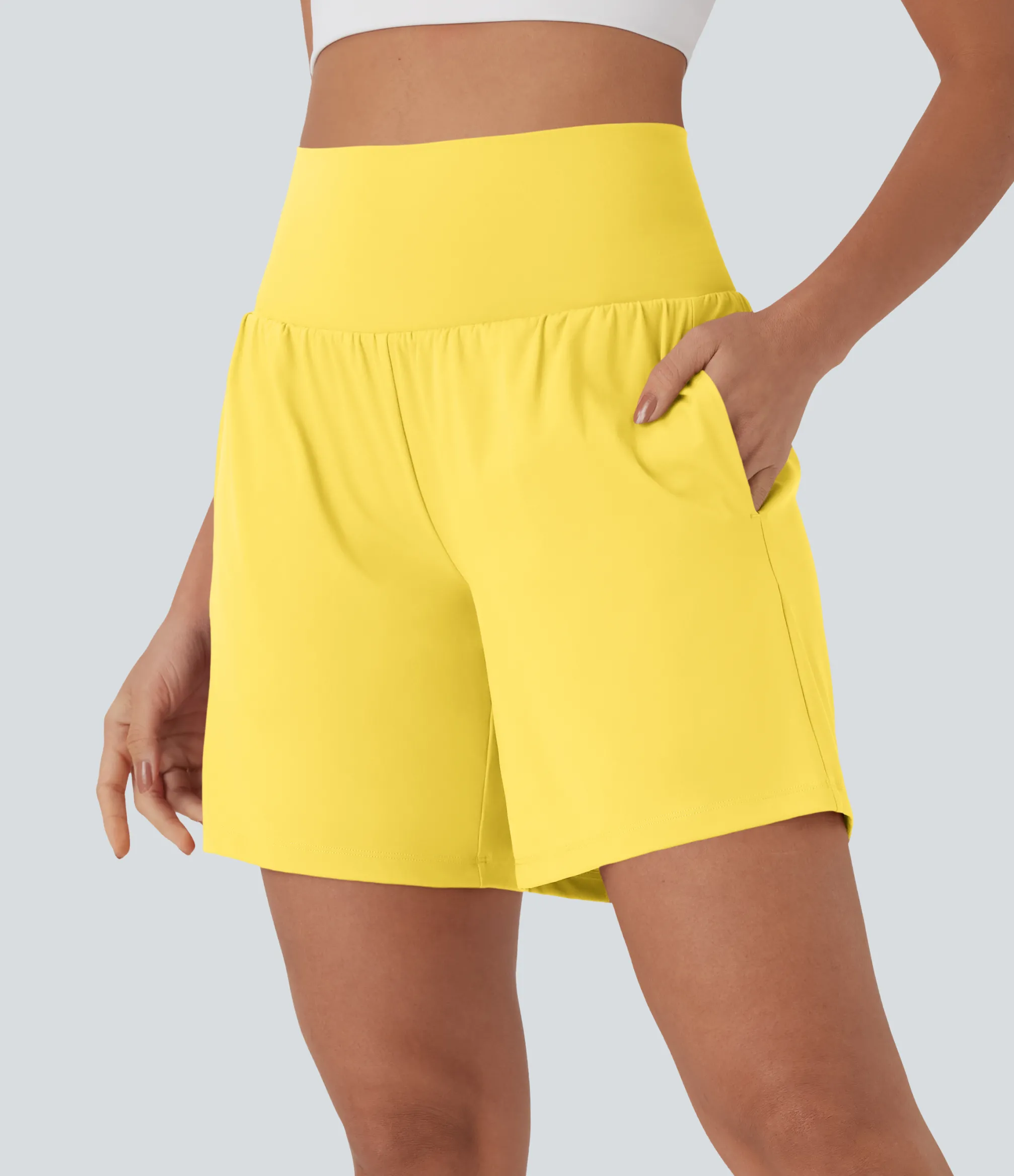 Active Shorts|Shorts<HALARA Softlyzero™ Airy Super High Waisted 2-in-1 Cool Touch Yoga Shorts 7" with Pockets