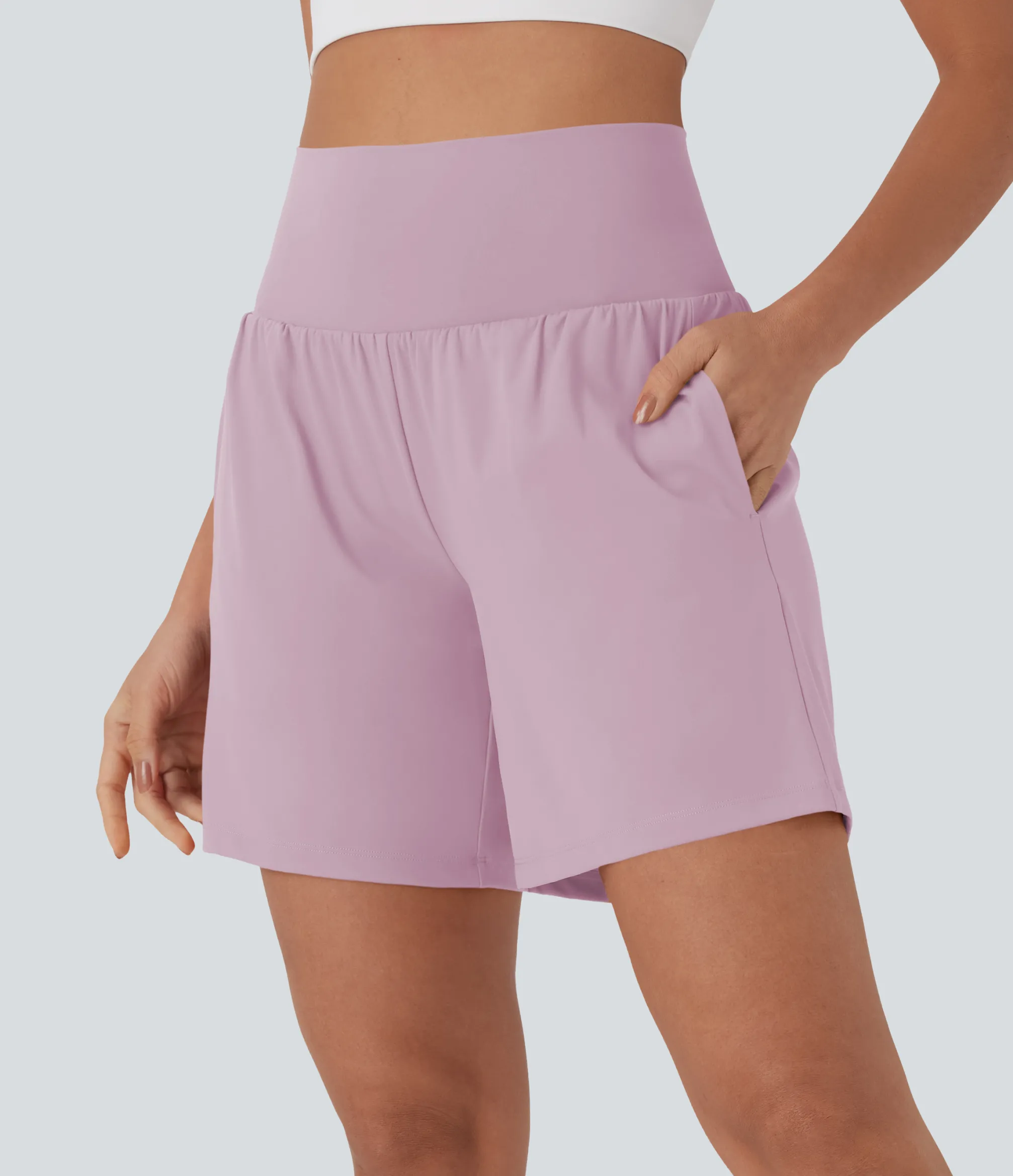 Active Shorts|Shorts<HALARA Softlyzero™ Airy Super High Waisted 2-in-1 Cool Touch Yoga Shorts 7" with Pockets