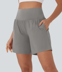 Active Shorts|Shorts<HALARA Softlyzero™ Airy Super High Waisted 2-in-1 Cool Touch Yoga Shorts 7" with Pockets