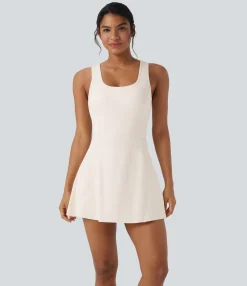Active Dresses|Dresses<HALARA SoftlyZero™ Airy U Neck 2-in-1 Pocket Mini Cool Touch Dance Active Dress-Easy Peezy