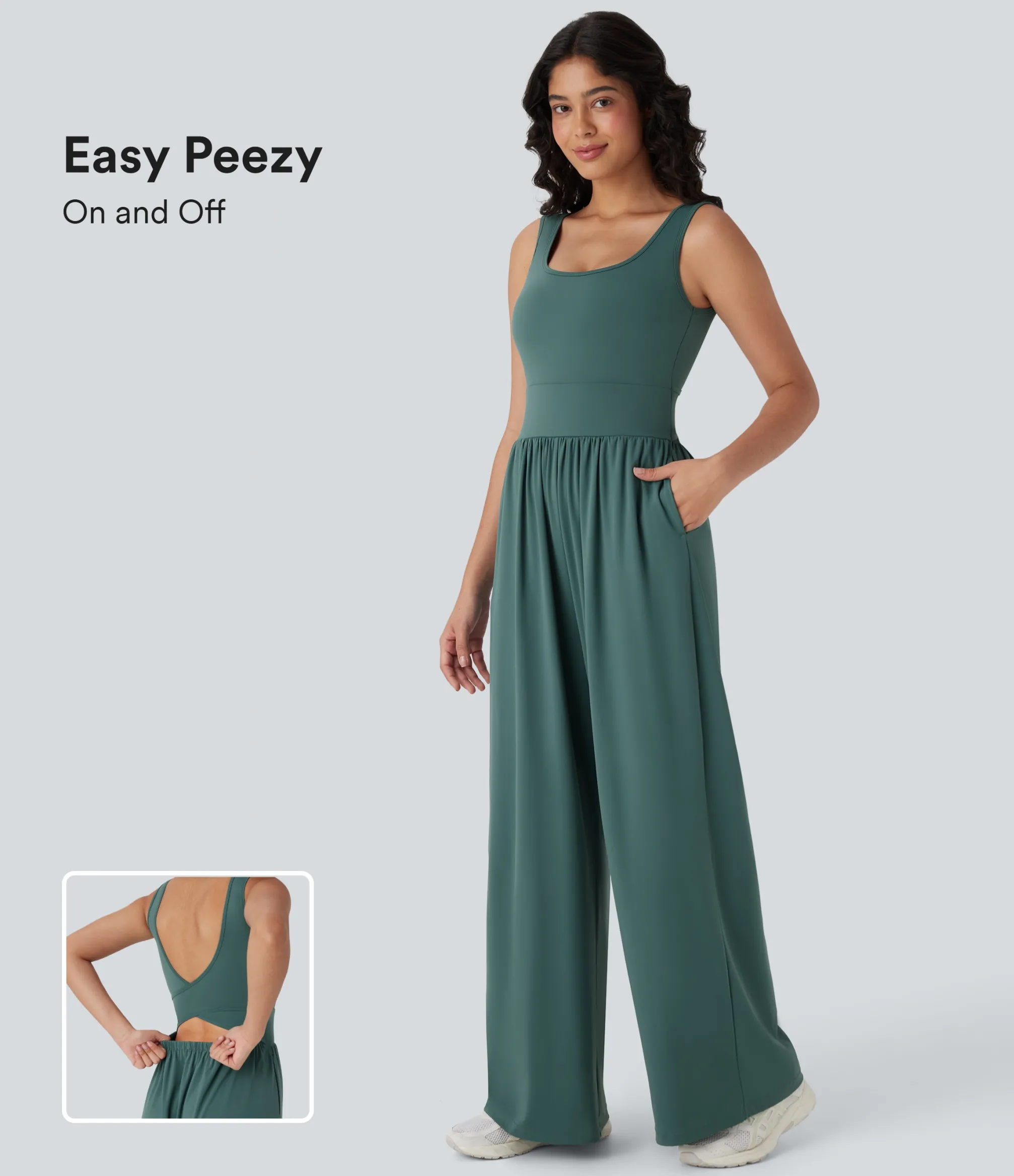 Jumpsuits<HALARA SoftlyZero™ Airy Wide Leg Cool Touch Yoga Jumpsuit with Pockets-Easy Peezy