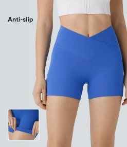 Crossover Shorts|Active Shorts<HALARA SoftlyZero™ Crossover High Waisted Pocket Antislip Yoga Biker Shorts 3''-UPF50+