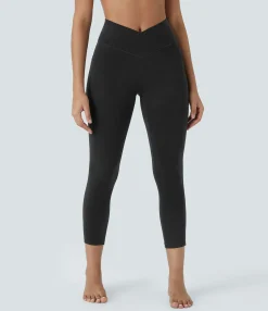 Pocket Leggings|Crossover Leggings<HALARA SoftlyZero™ High Waisted Crossover Pocket Capri Yoga Leggings-UPF50+